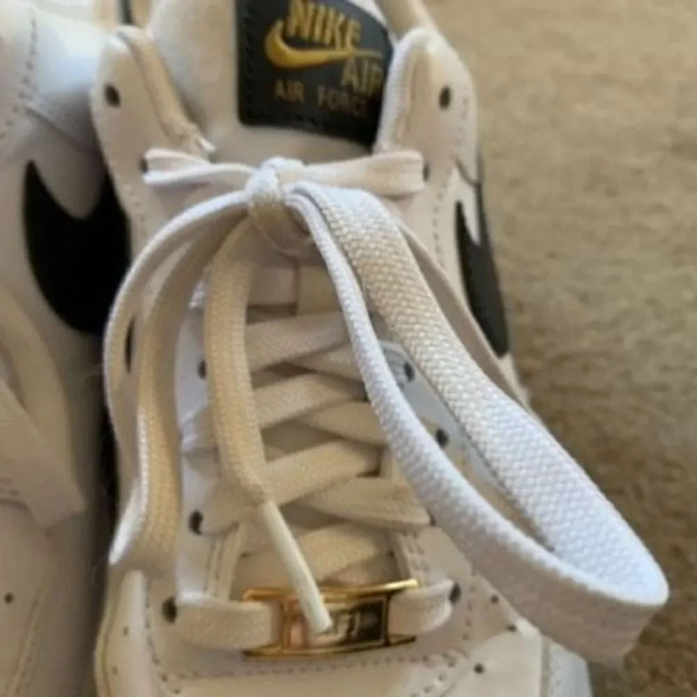 Nike Air Force 1 Low Essentials Women’s Size 9.5 White/Black/Gold Sneakers